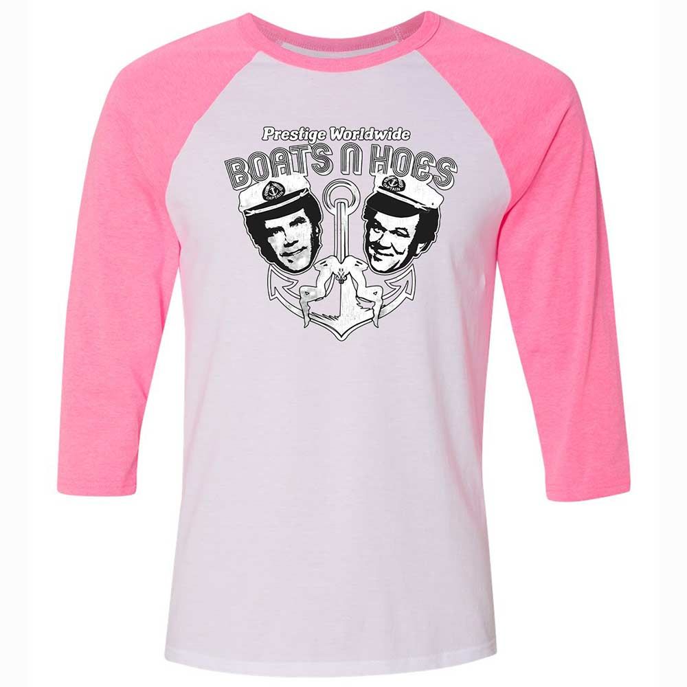 Unisex 3/4 Baseball Tee - 9EJ53JFL - White/Neon Pink - 12