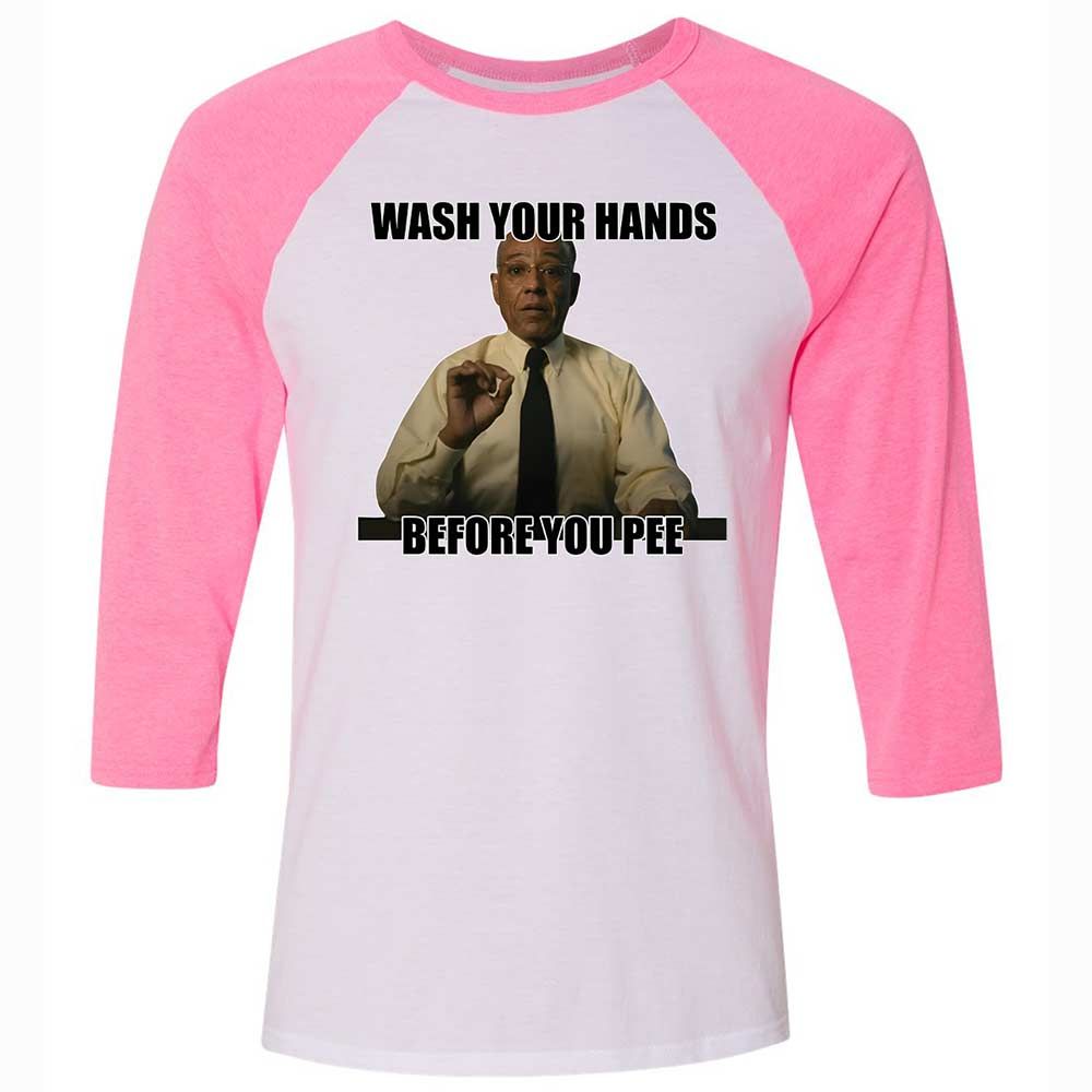 Unisex 3/4 Baseball Tee - TTJ2FVWZ - White/Neon Pink - 12