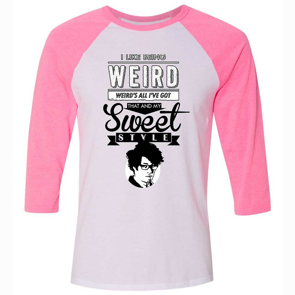 Unisex 3/4 Baseball Tee - 768KNKHN - White/Neon Pink - 12