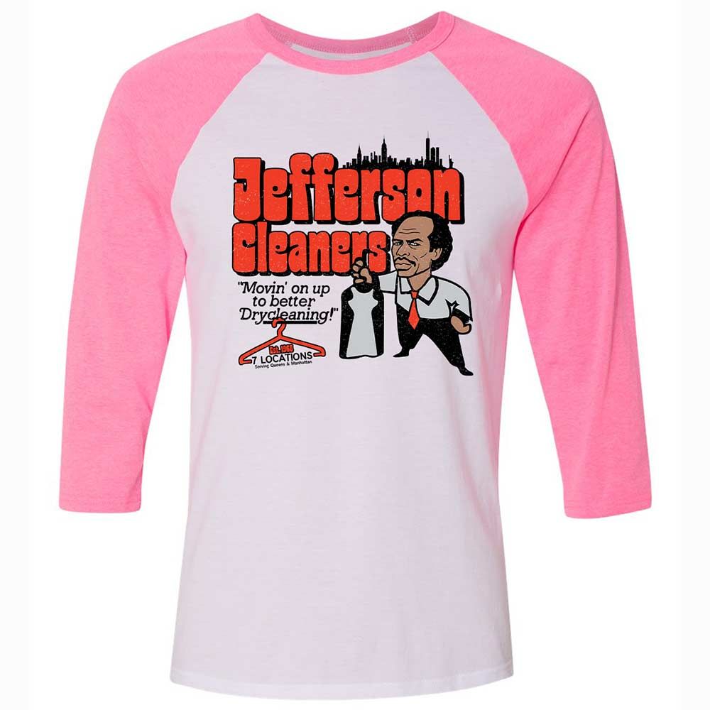 Unisex 3/4 Baseball Tee - 7W57AV6G - White/Neon Pink - 12