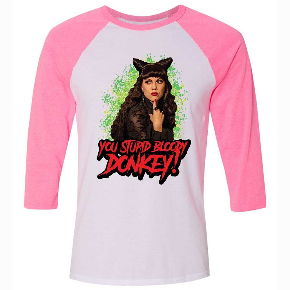Unisex 3/4 Baseball Tee - LFBCCZUZ - White/Neon Pink - 12