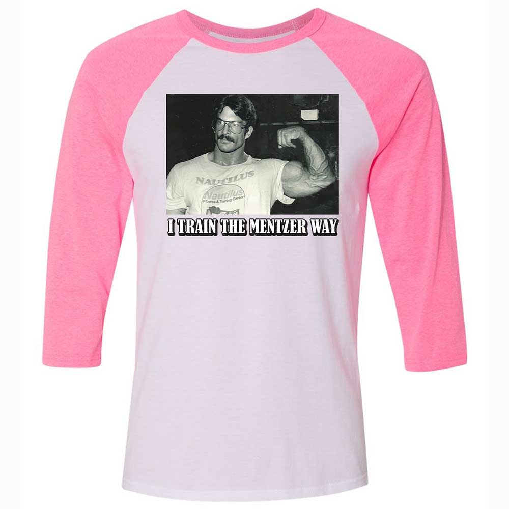Unisex 3/4 Baseball Tee - A8YLVXX5 - White/Neon Pink - 12