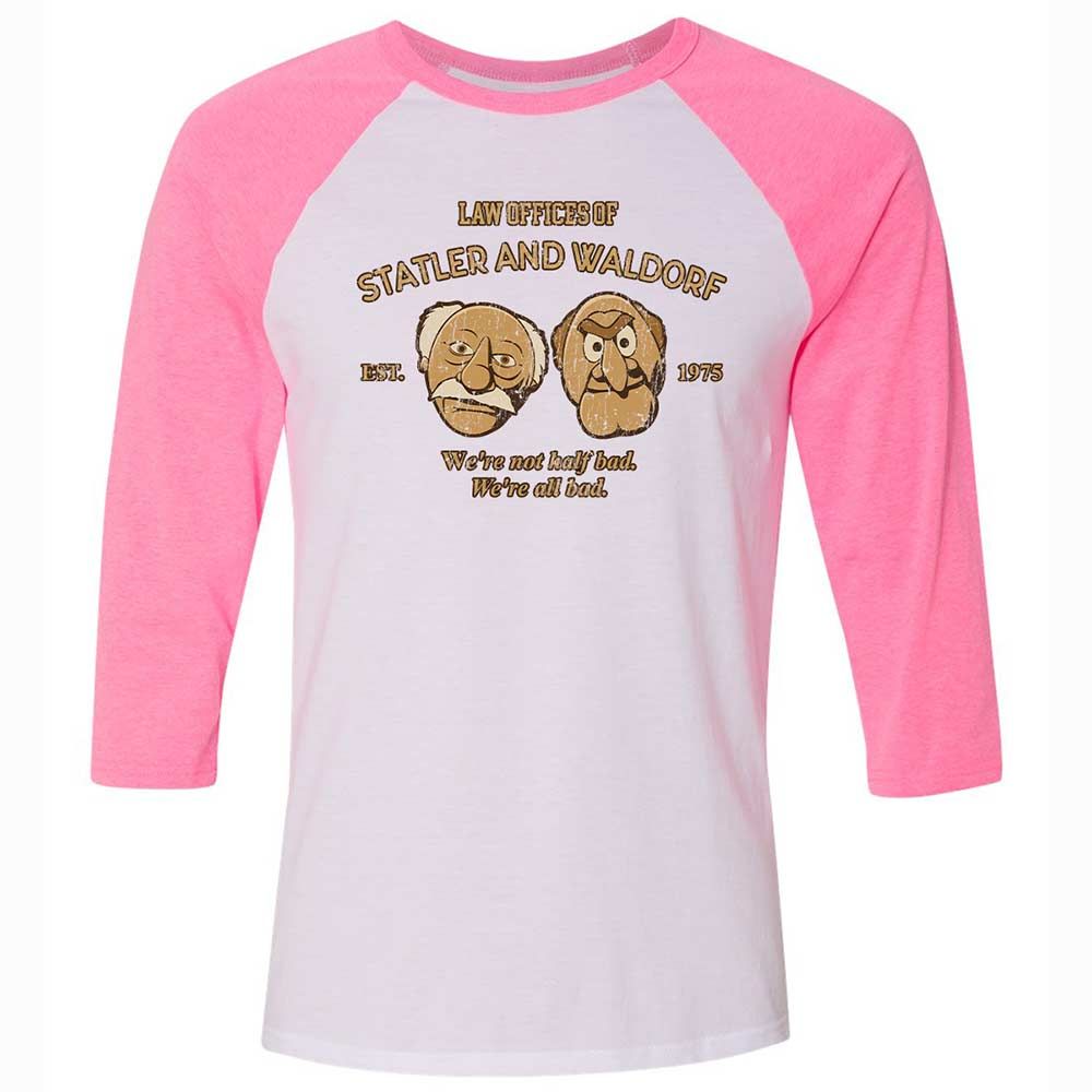 Unisex 3/4 Baseball Tee - B1F2XEC6 - White/Neon Pink - 12