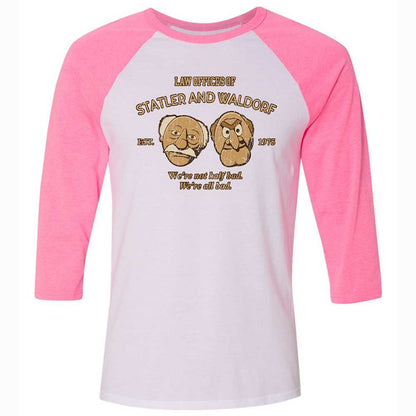 Unisex 3/4 Baseball Tee - B1F2XEC6 - White/Neon Pink - 12