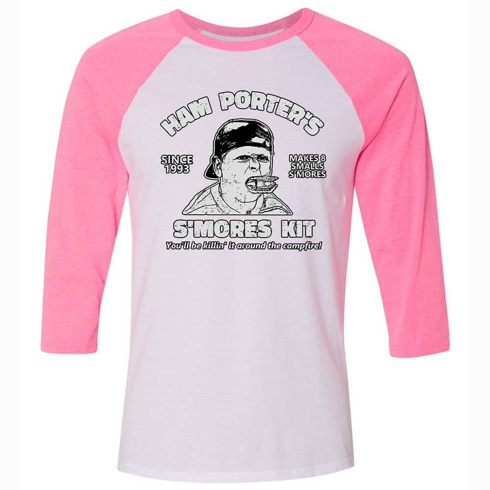 Unisex 3/4 Baseball Tee - 3MUKLEGK - White/Neon Pink - 12