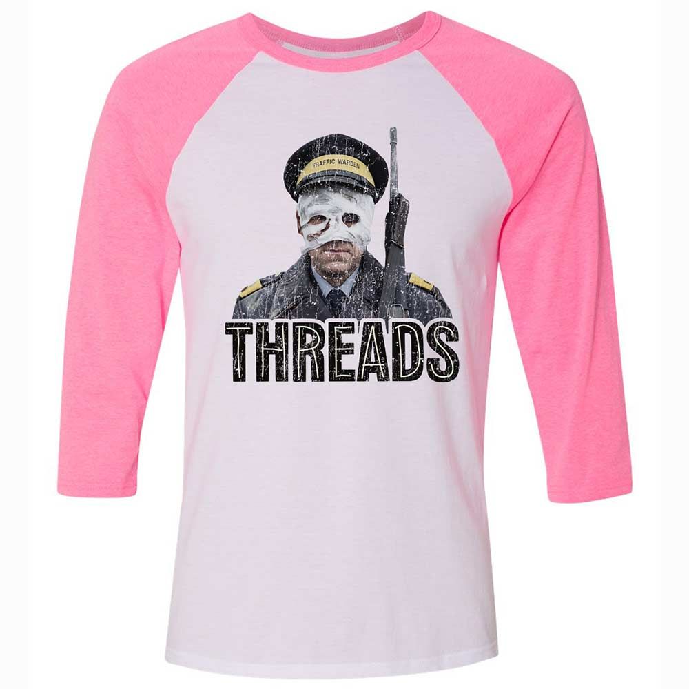 Unisex 3/4 Baseball Tee - M5NMAZC7 - White/Neon Pink - 12