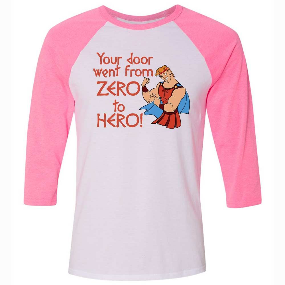Unisex 3/4 Baseball Tee - 62UYDZUU - White/Neon Pink - 12