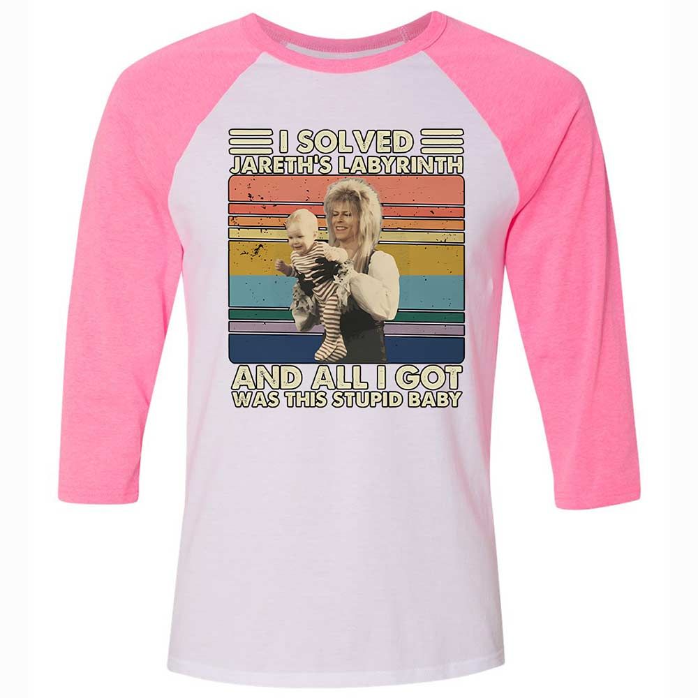 Unisex 3/4 Baseball Tee - MWA2V3R2 - White/Neon Pink - 12