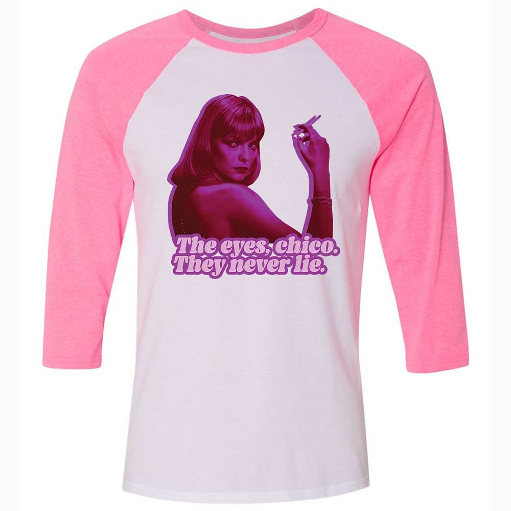 Unisex 3/4 Baseball Tee - JRCFE2FH - White/Neon Pink - 12