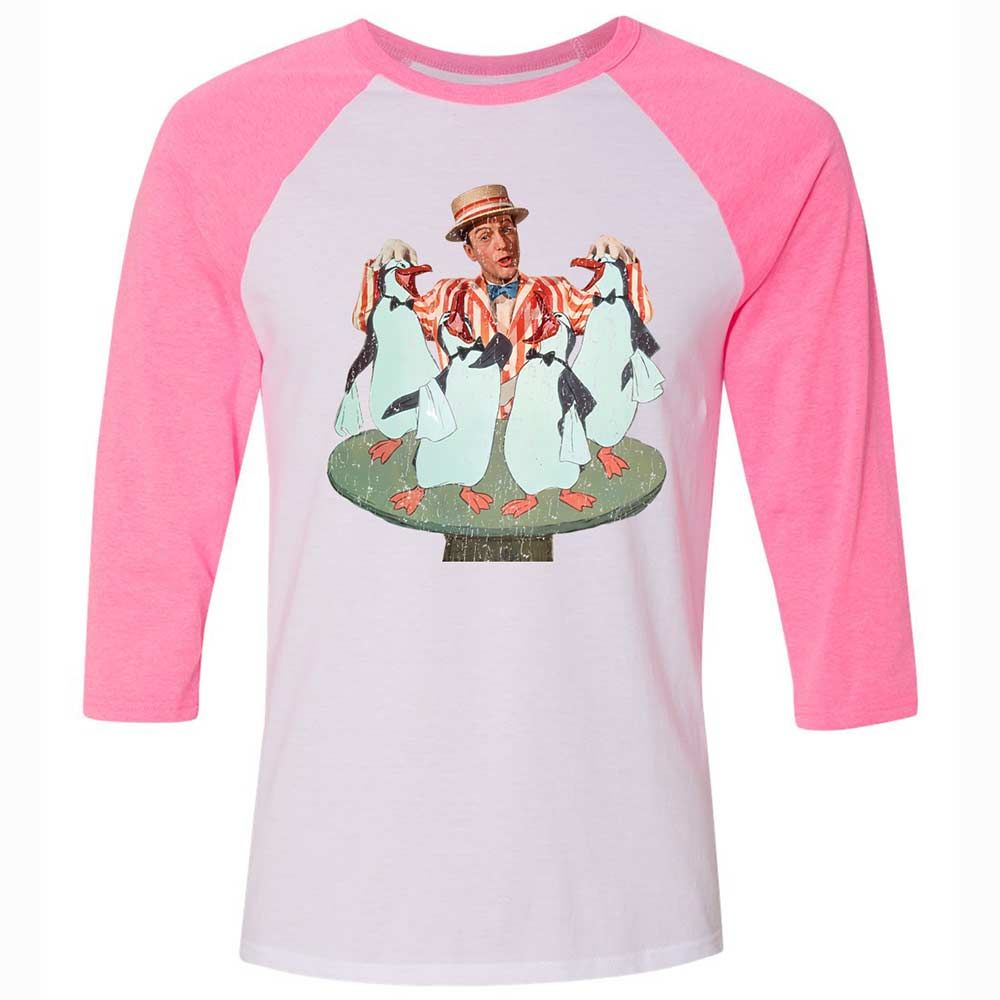 Unisex 3/4 Baseball Tee - R6H2YD4N - White/Neon Pink - 12