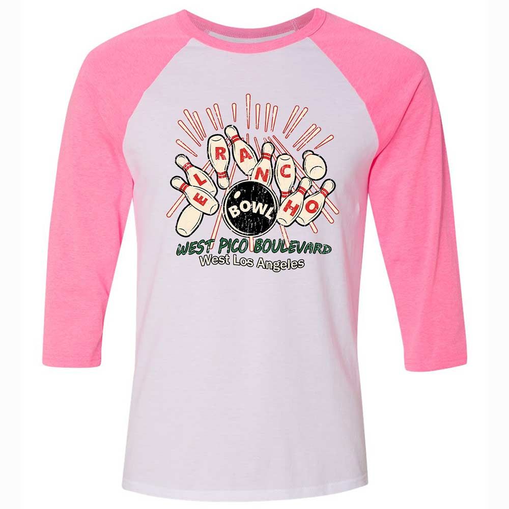Unisex 3/4 Baseball Tee - PY4QA3CL - White/Neon Pink - 12