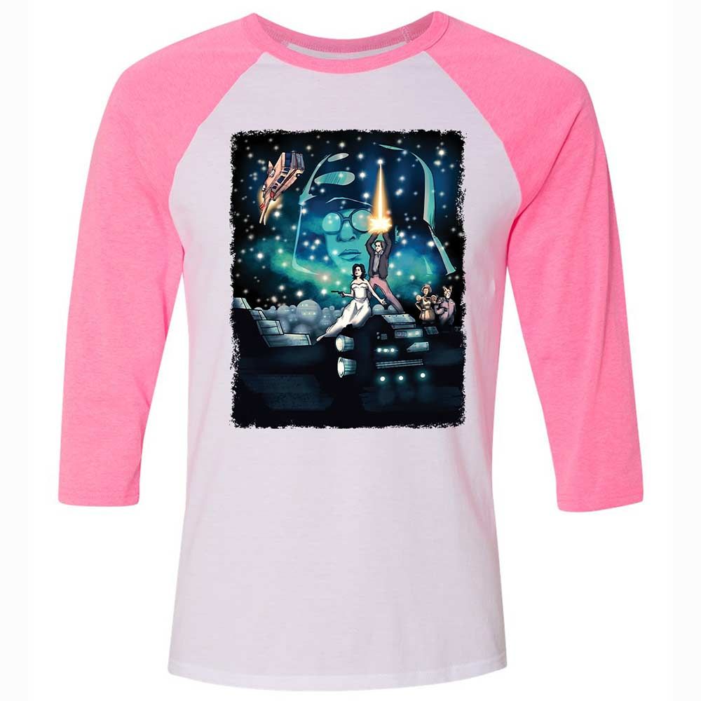 Unisex 3/4 Baseball Tee - 2ZSG4MQA - White/Neon Pink - 12