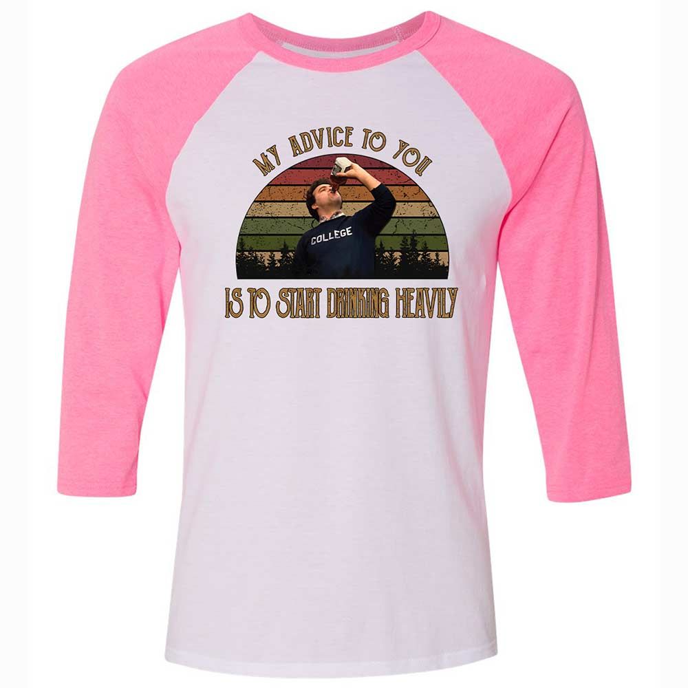 Unisex 3/4 Baseball Tee - 3CEY4N25 - White/Neon Pink - 12