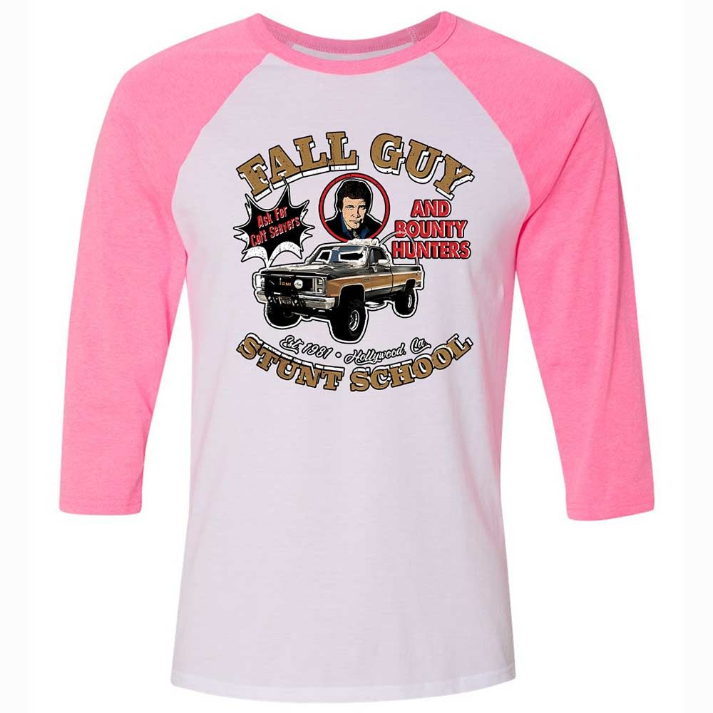 Unisex 3/4 Baseball Tee - 8GY8GCBD - White/Neon Pink - 12