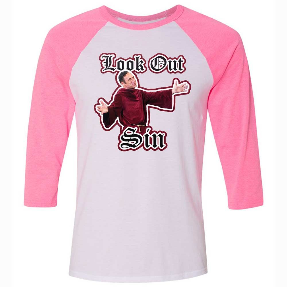 Unisex 3/4 Baseball Tee - G7PYNNEY - White/Neon Pink - 12