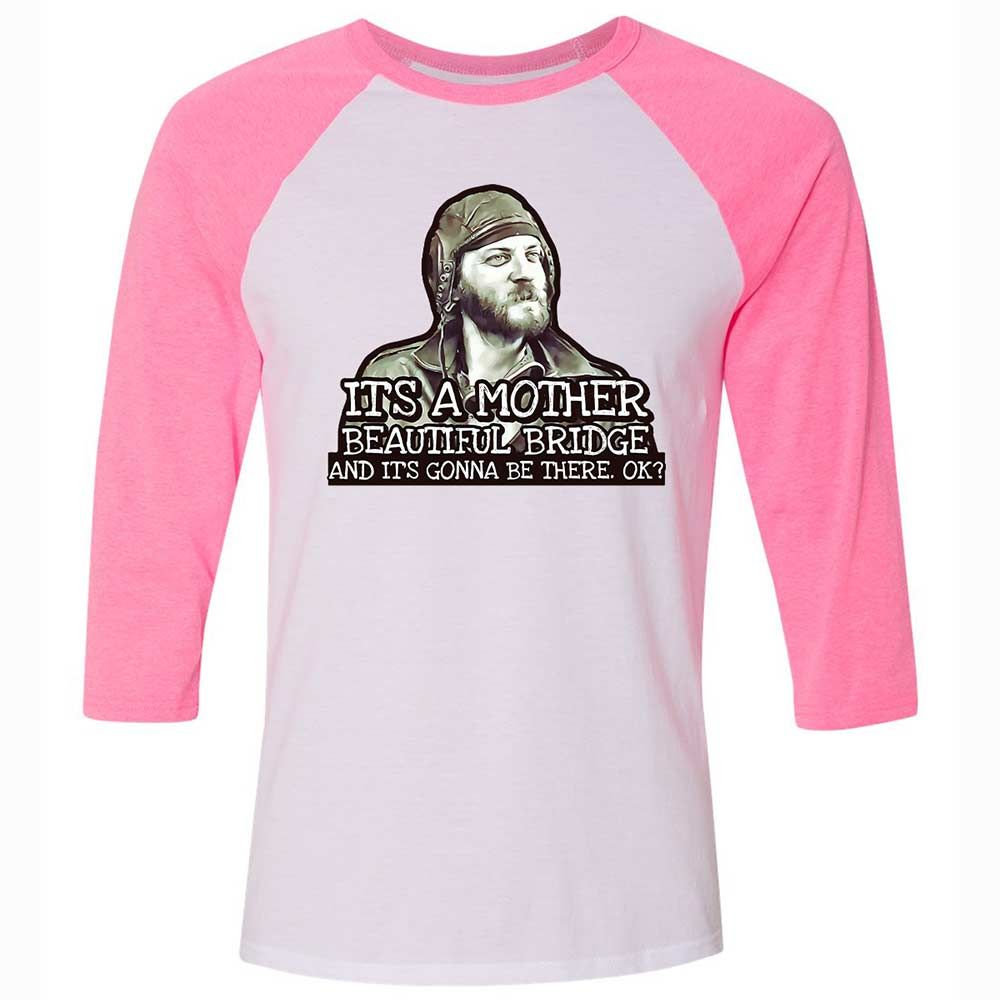 Unisex 3/4 Baseball Tee - SRFJ7BCQ - White/Neon Pink - 12