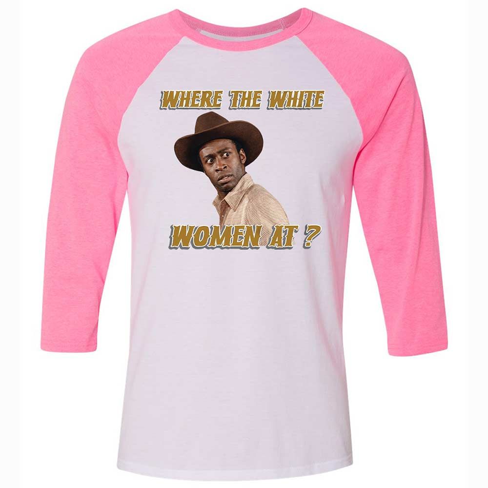 Unisex 3/4 Baseball Tee - MBFVDMEQ - White/Neon Pink - 12