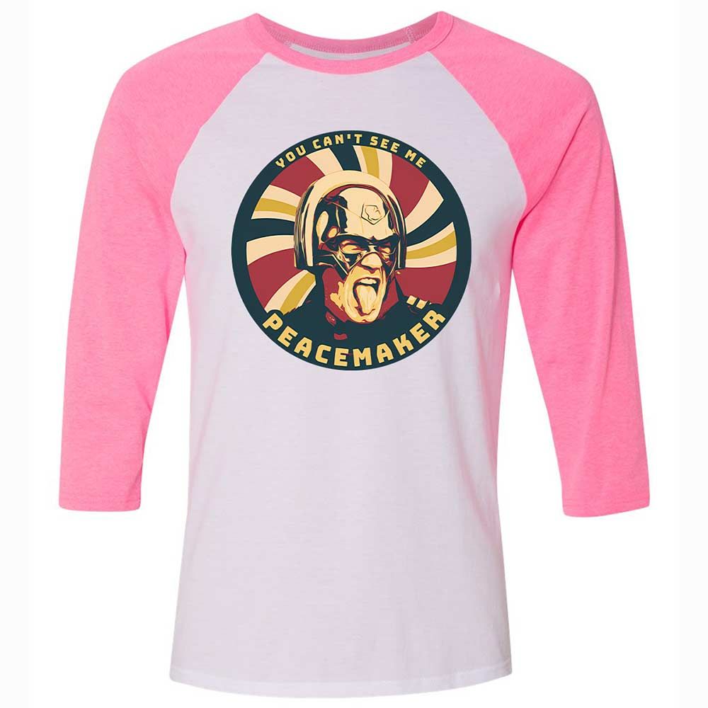 Unisex 3/4 Baseball Tee - X81EBWEV - White/Neon Pink - 12