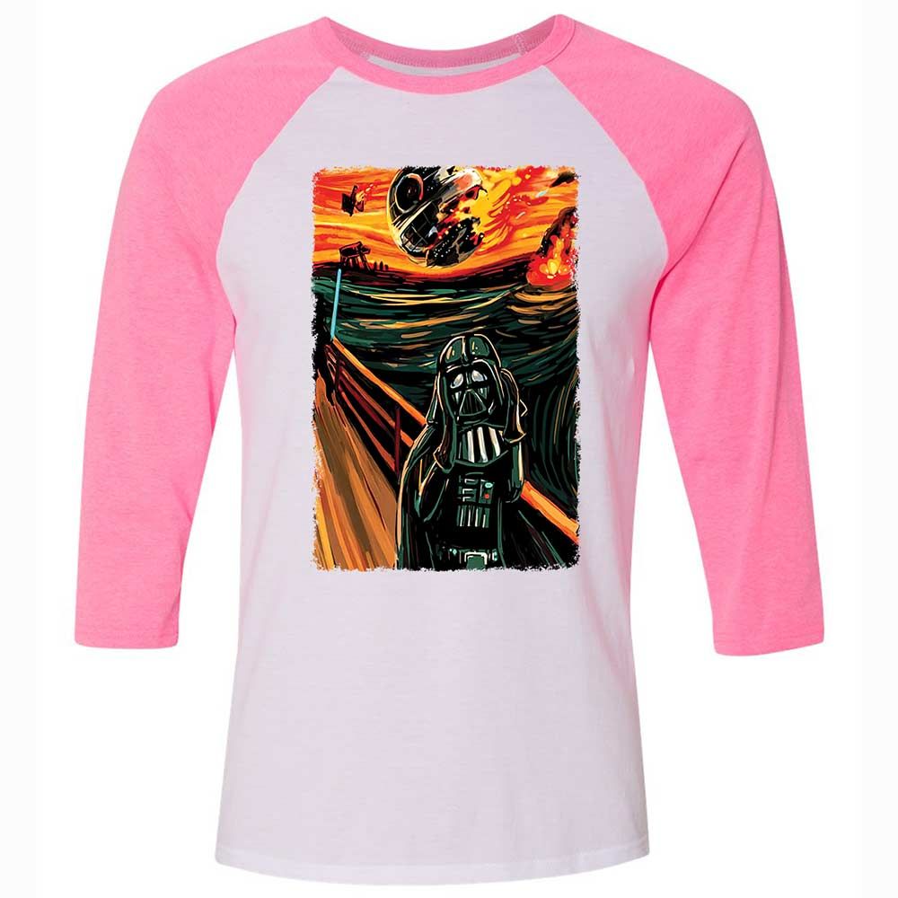 Unisex 3/4 Baseball Tee - 1EWRRC1F - White/Neon Pink - 12
