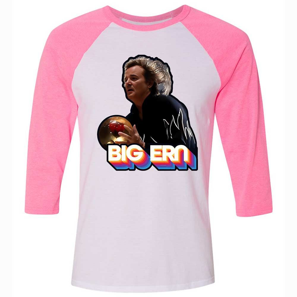 Unisex 3/4 Baseball Tee - 6E7AD22B - White/Neon Pink - 12