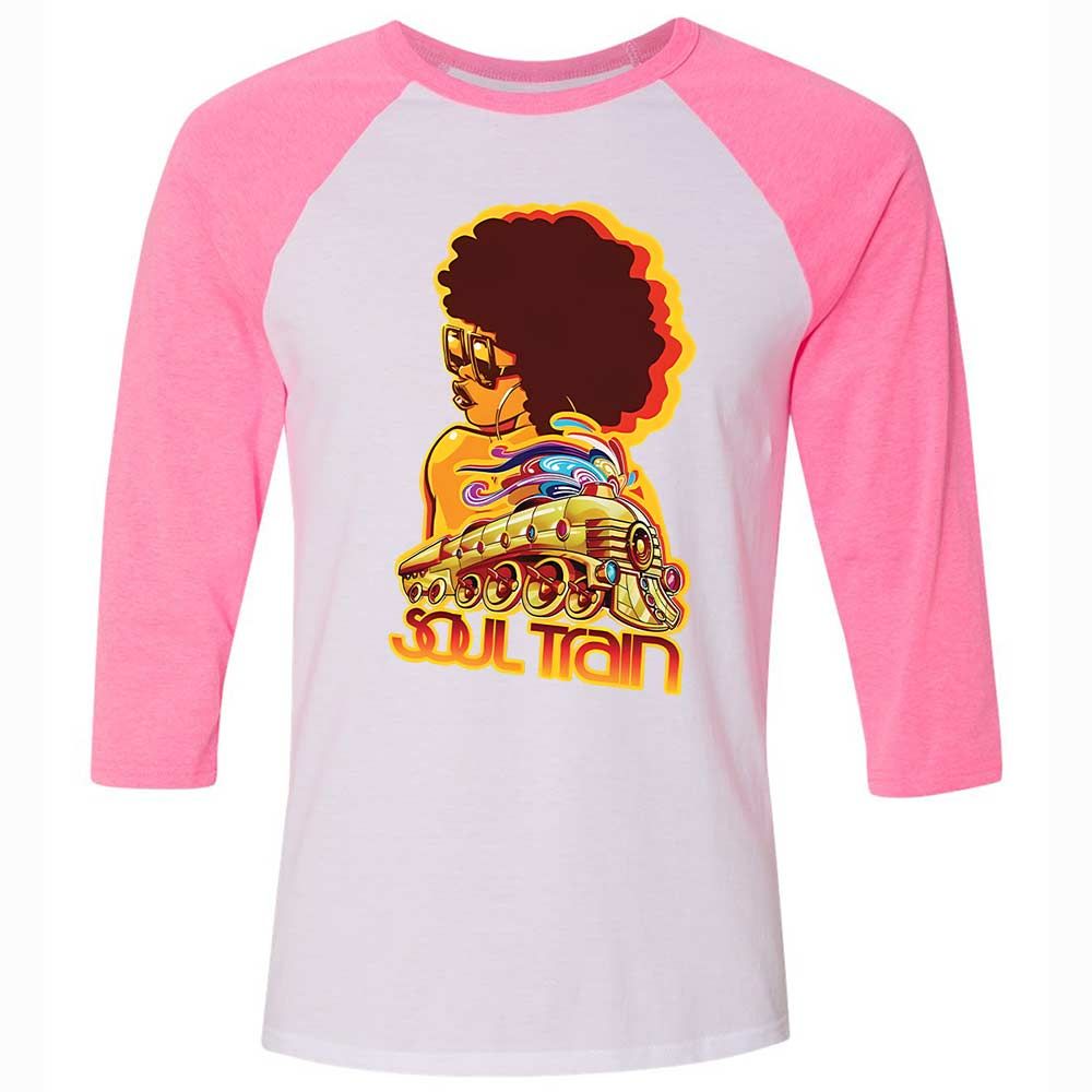Unisex 3/4 Baseball Tee - MTQELAYL - White/Neon Pink - 12