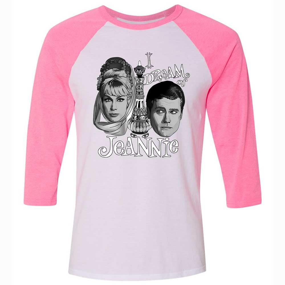 Unisex 3/4 Baseball Tee - 8VZ5A4AW - White/Neon Pink - 12