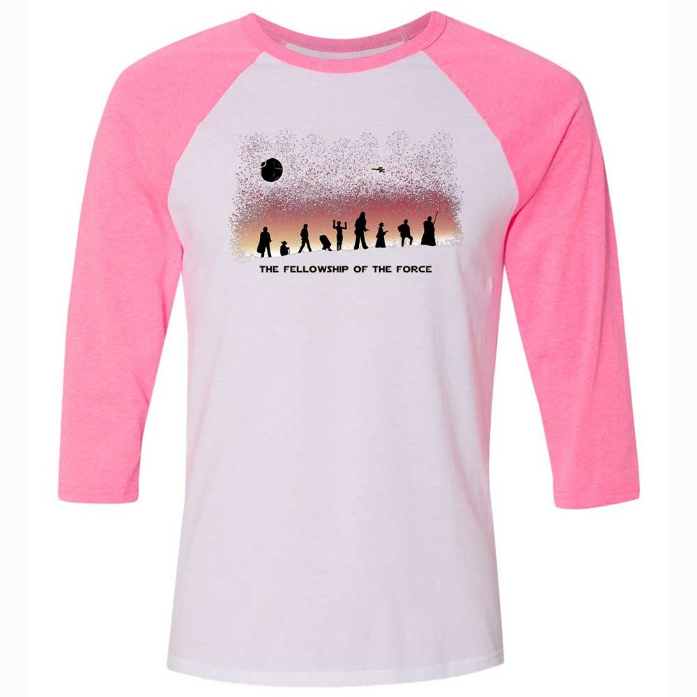 Unisex 3/4 Baseball Tee - YADVFZJK - White/Neon Pink - 12