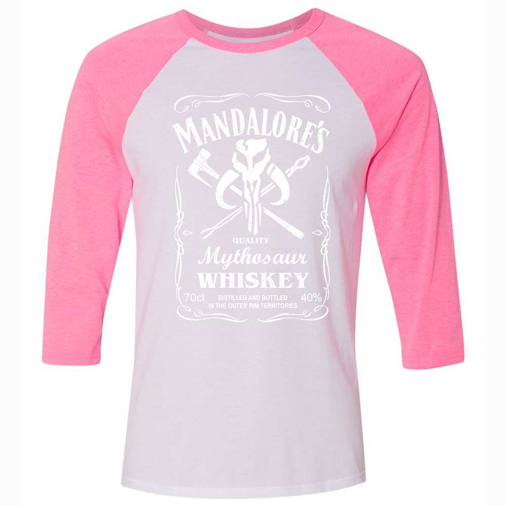 Unisex 3/4 Baseball Tee - 12YERGWF - White/Neon Pink - 12