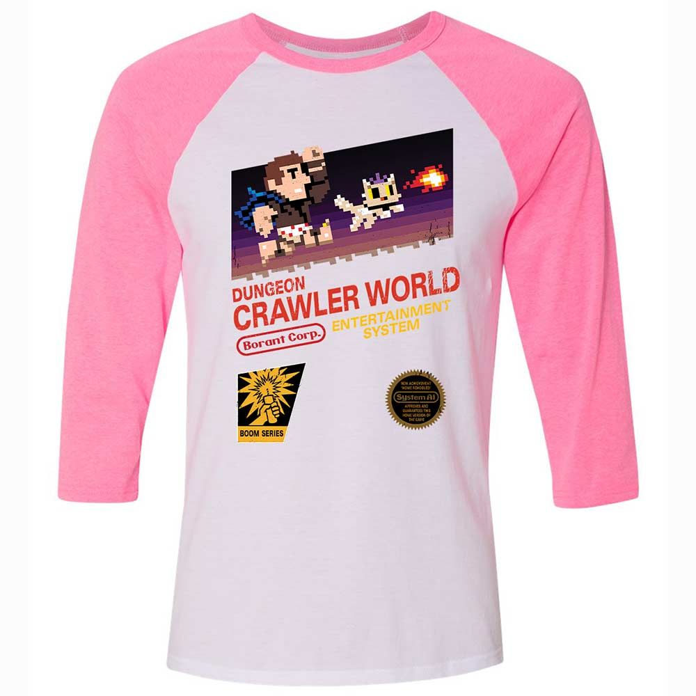Unisex 3/4 Baseball Tee - BFQV8UXM - White/Neon Pink - 12