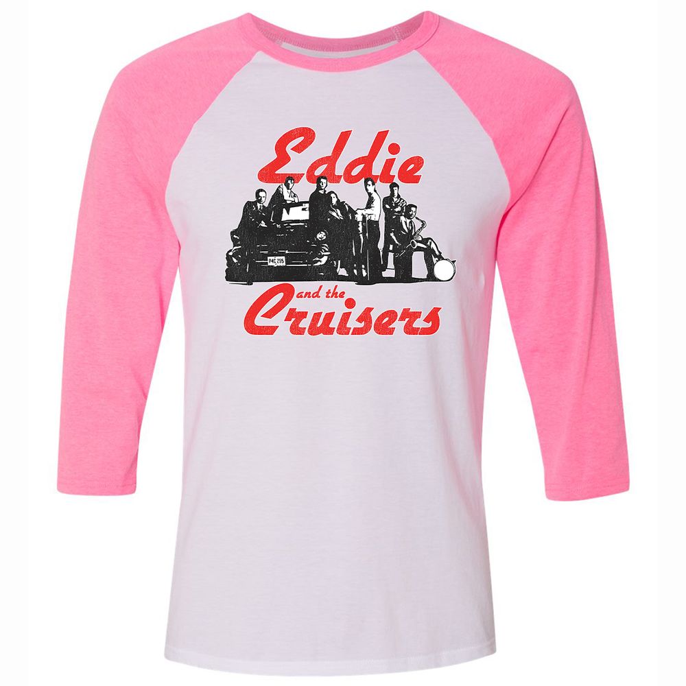 Unisex 3/4 Baseball Tee - WLQU6CRK - White/Neon Pink - 12