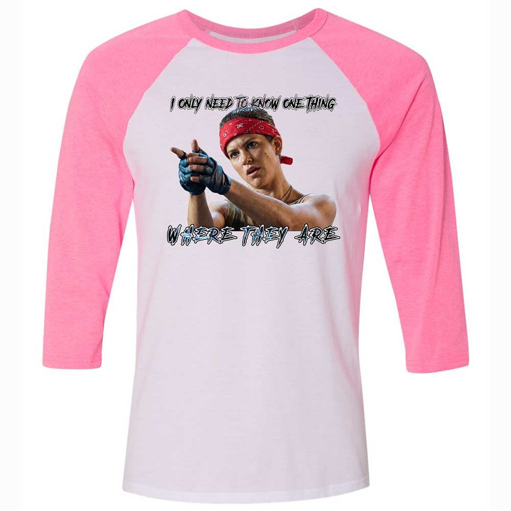 Unisex 3/4 Baseball Tee - G8NAAMDT - White/Neon Pink - 12