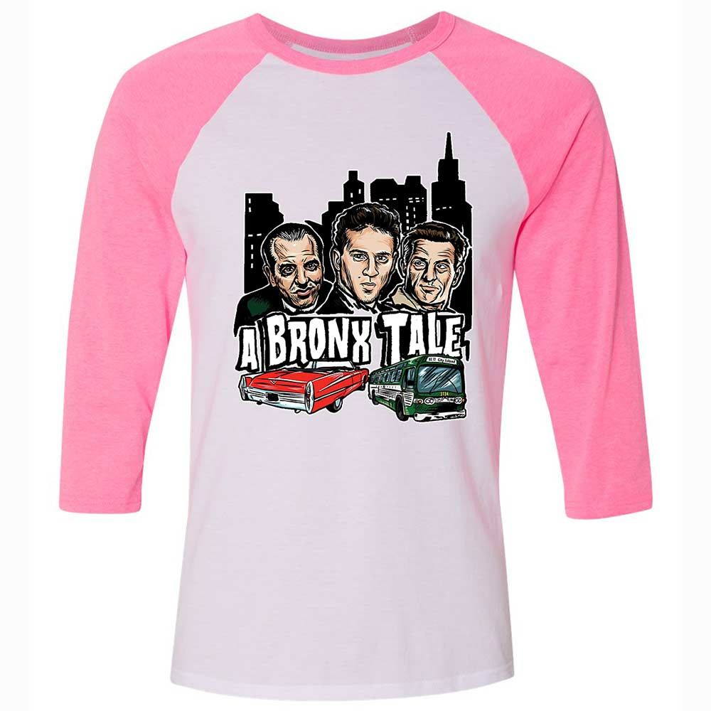 Unisex 3/4 Baseball Tee - HNGY8SPR - White/Neon Pink - 12