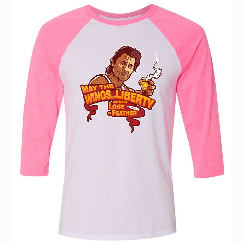 Unisex 3/4 Baseball Tee - 4RSG749E - White/Neon Pink - 12