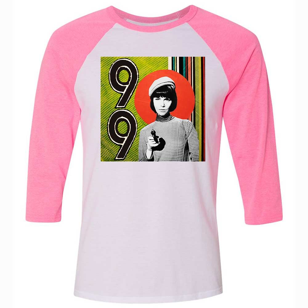 Unisex 3/4 Baseball Tee - X2ESFK5T - White/Neon Pink - 12