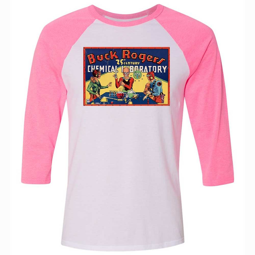 Unisex 3/4 Baseball Tee - UR3PVAF4 - White/Neon Pink - 12