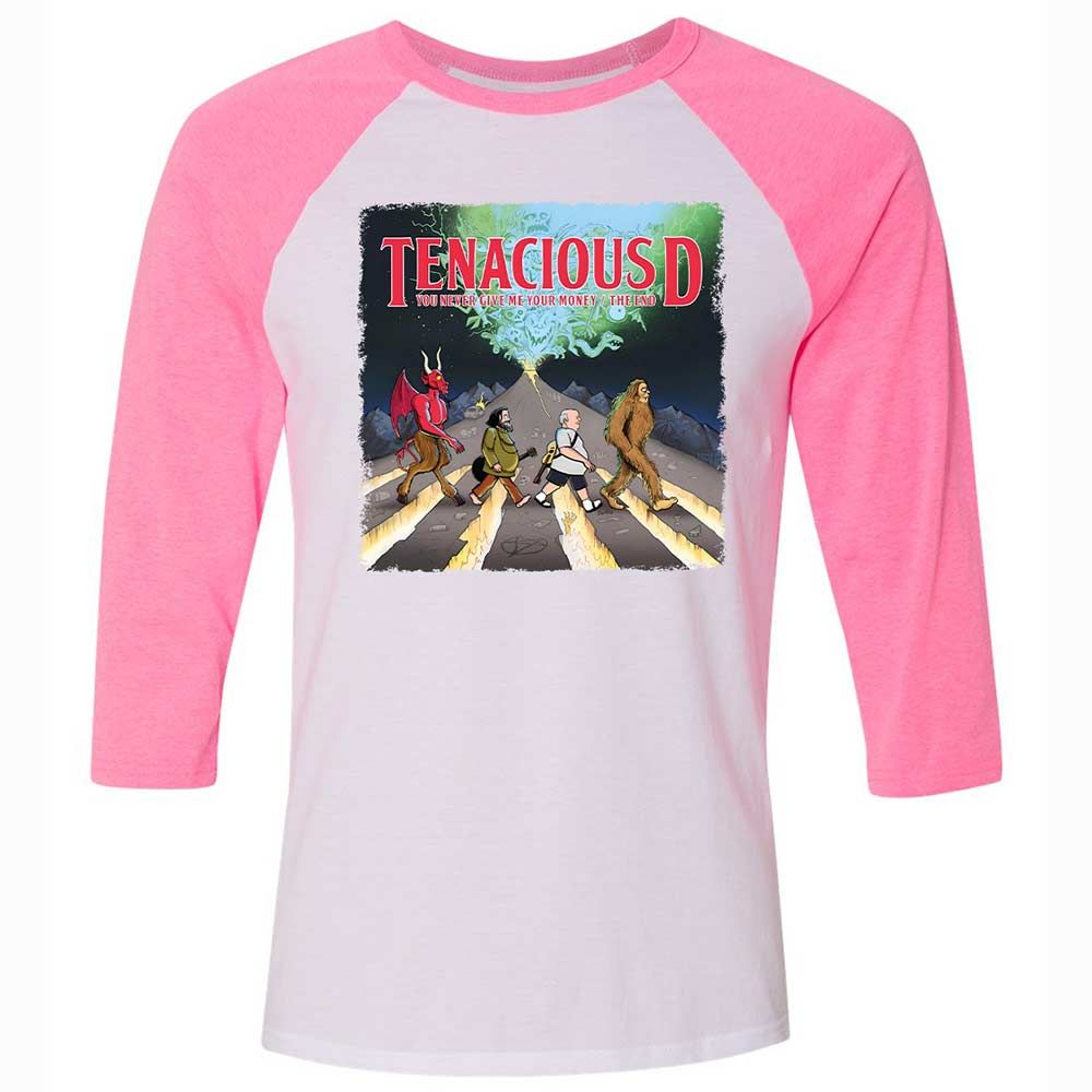 Unisex 3/4 Baseball Tee - DTWQXEP1 - White/Neon Pink - 12