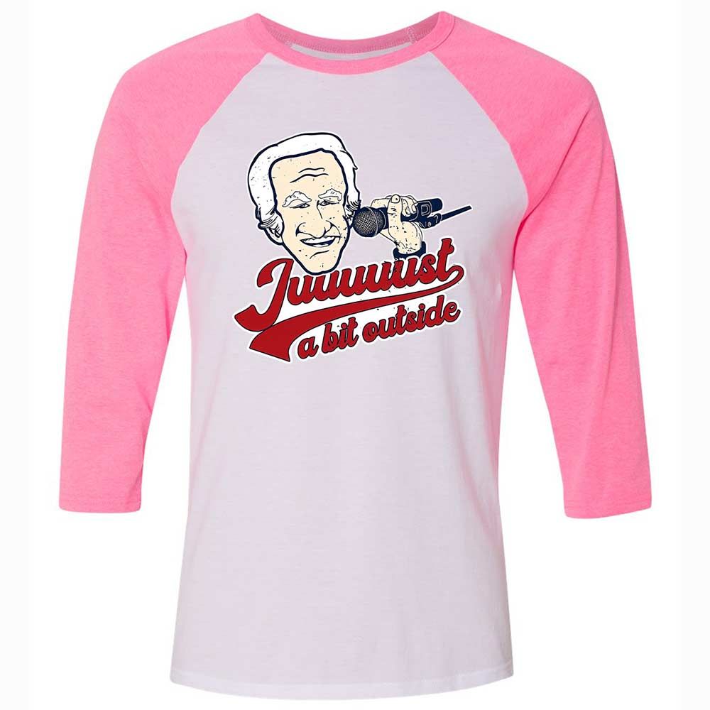 Unisex 3/4 Baseball Tee - X1D1HB7F - White/Neon Pink - 12