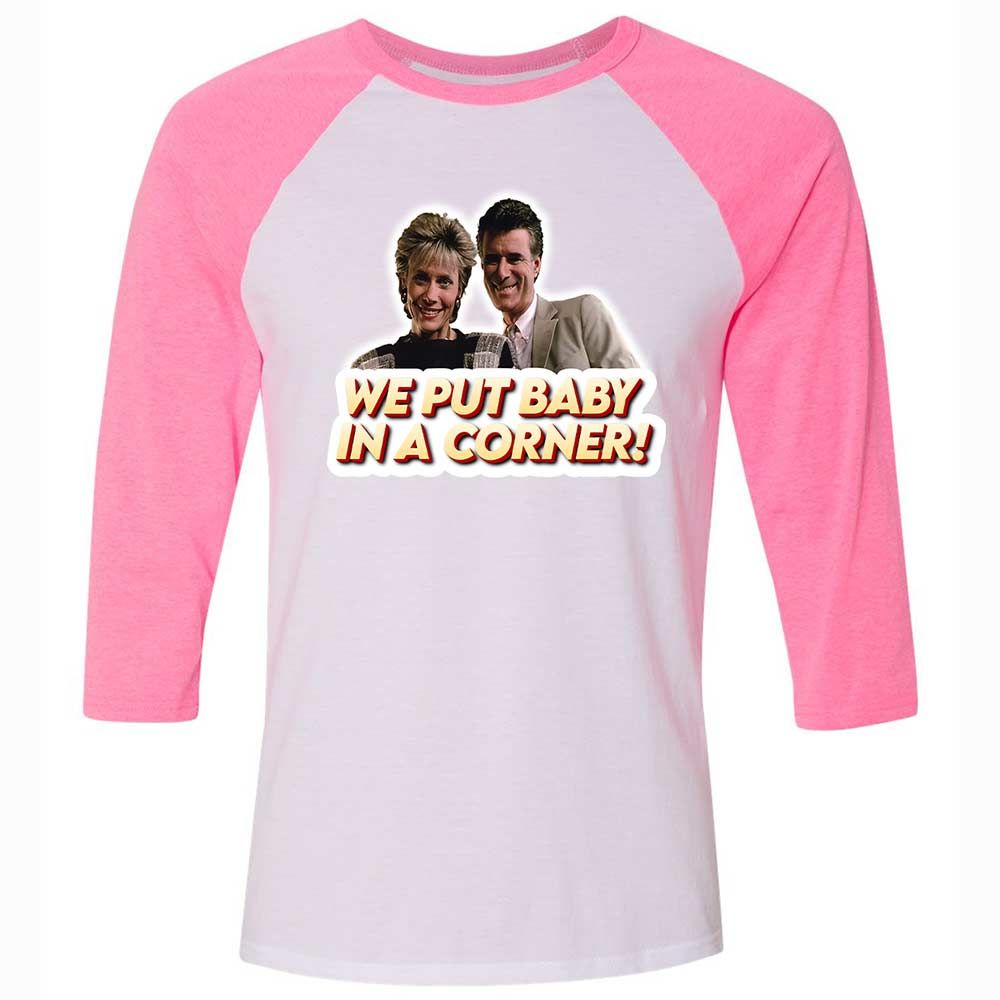 Unisex 3/4 Baseball Tee - Q5UBXTPM - White/Neon Pink - 12