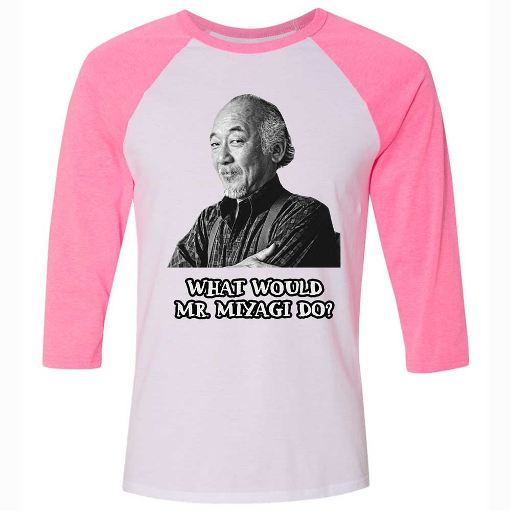 Unisex 3/4 Baseball Tee - SRHPTZS7 - White/Neon Pink - 12