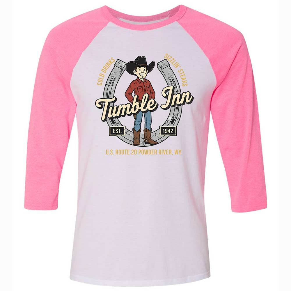 Unisex 3/4 Baseball Tee - NK6GZ6UE - White/Neon Pink - 12