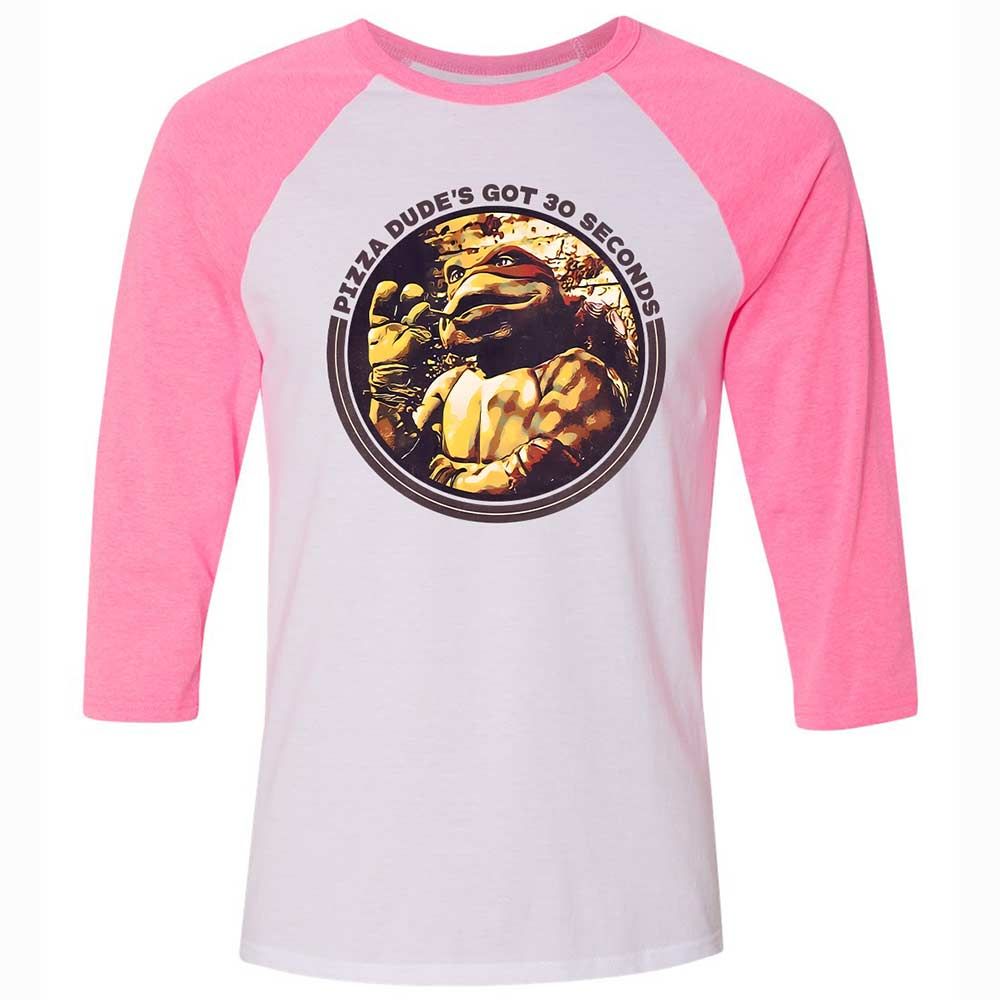 Unisex 3/4 Baseball Tee - UHP5MF2B - White/Neon Pink - 12