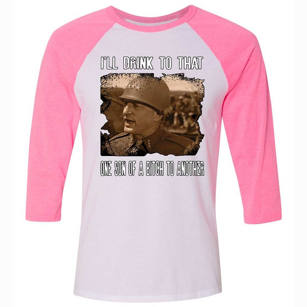 Unisex 3/4 Baseball Tee - N9WQAD78 - White/Neon Pink - 12