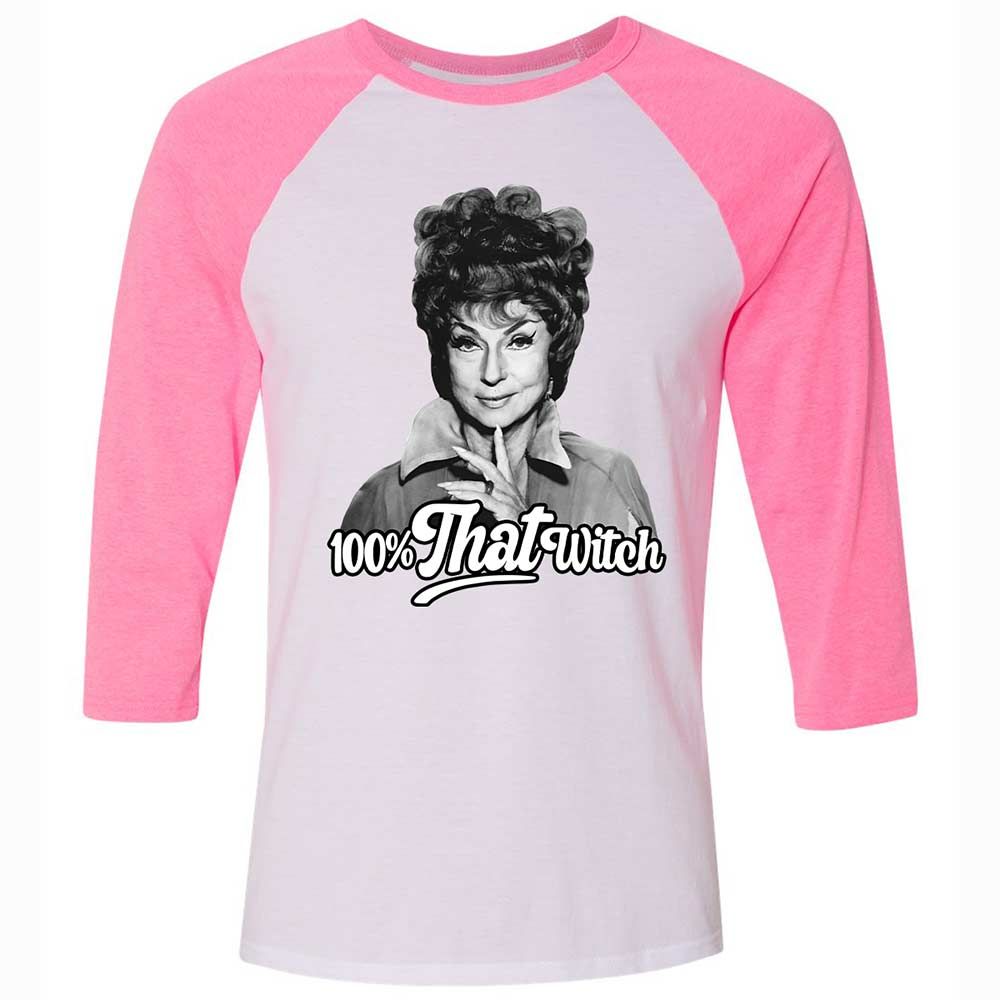 Unisex 3/4 Baseball Tee - 12CLRZ5X - White/Neon Pink - 12