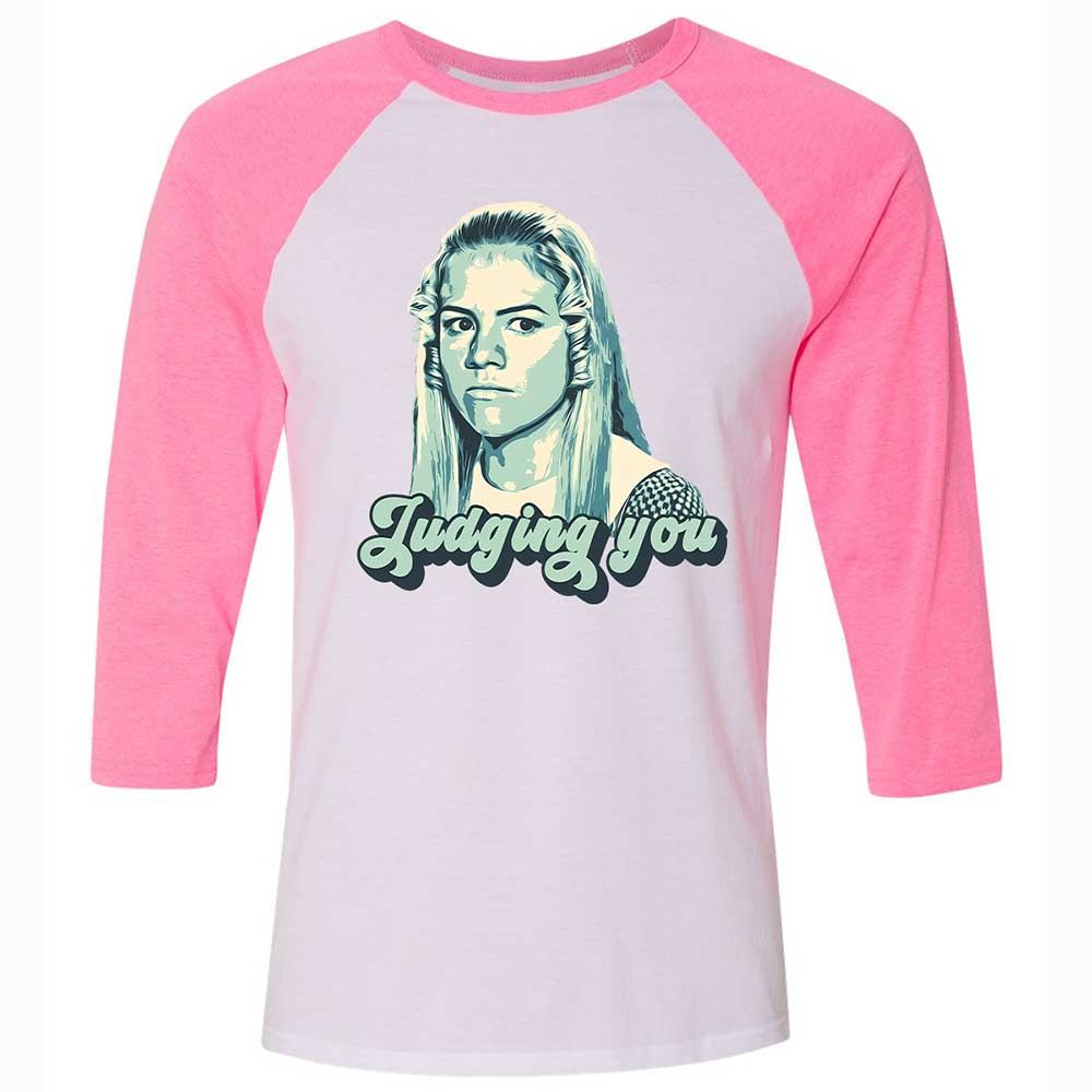 Unisex 3/4 Baseball Tee - Q47S2XFQ - White/Neon Pink - 12