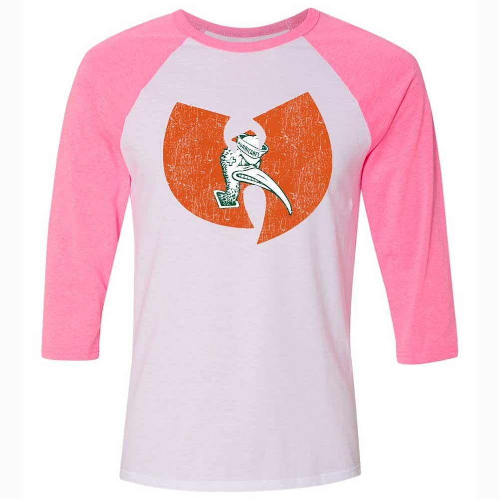 Unisex 3/4 Baseball Tee - JUW74Q1Z - White/Neon Pink - 12