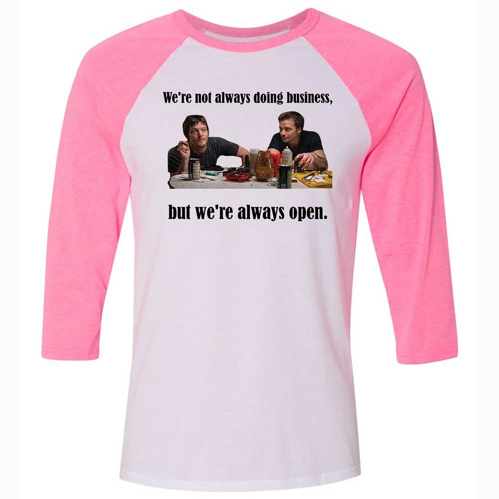 Unisex 3/4 Baseball Tee - T5U76GSQ - White/Neon Pink - 12