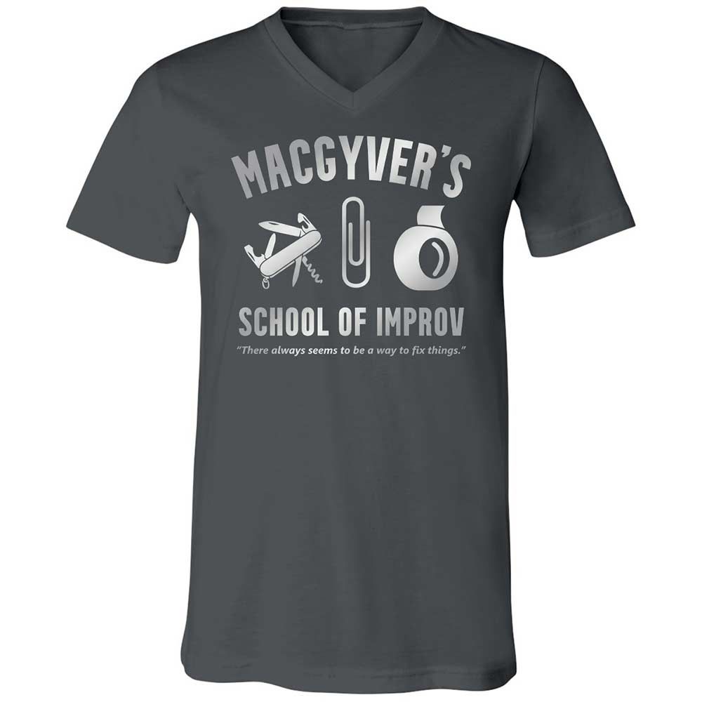 Unisex V-Neck T-Shirt - 9FSAMHCT - Asphalt - 13
