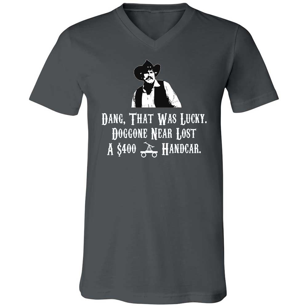 Unisex V-Neck T-Shirt - KBSZ9NKJ - Asphalt - 13