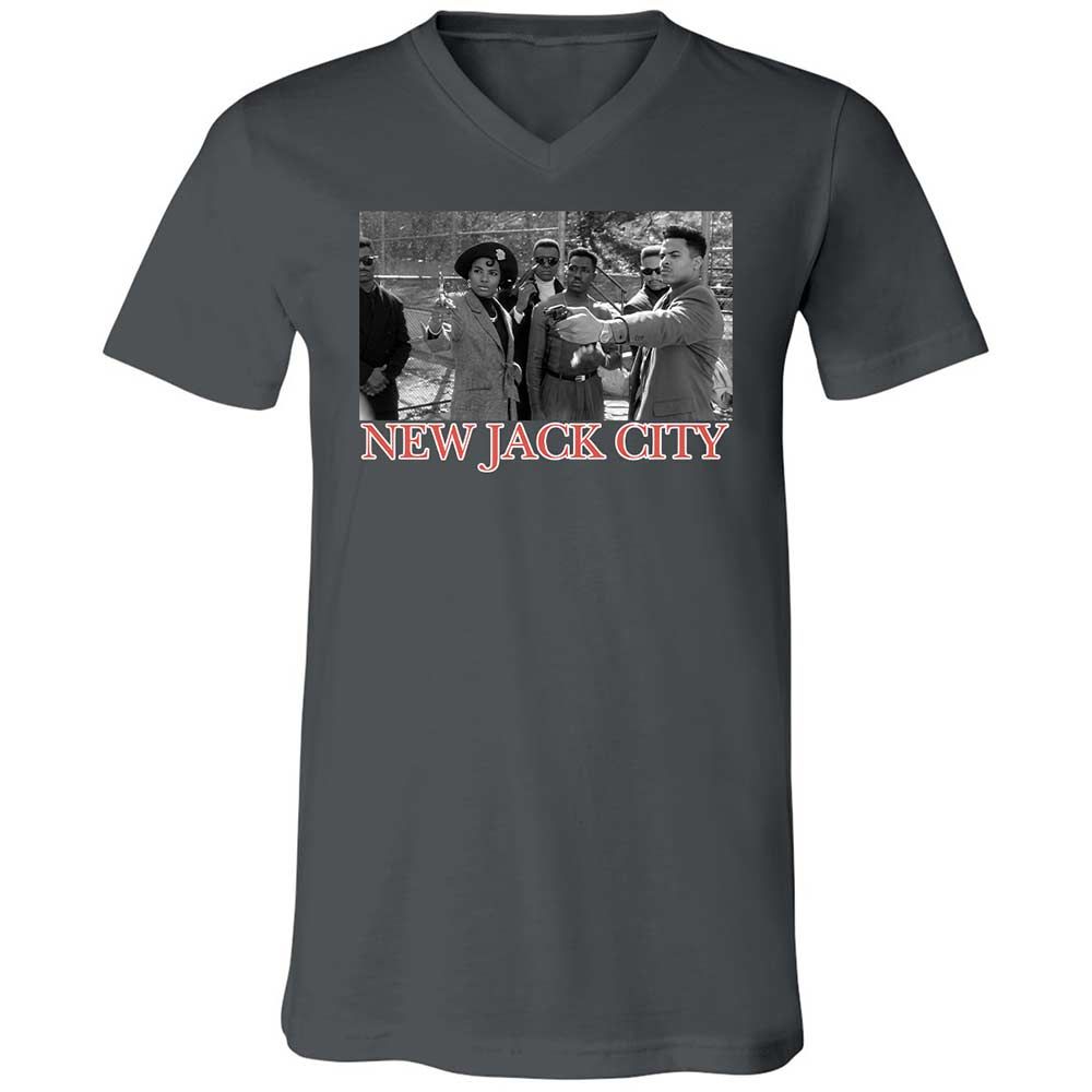 Unisex V-Neck T-Shirt - 27NNY9HS - Asphalt - 13
