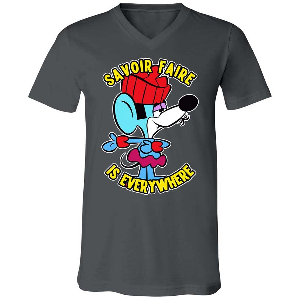 Unisex V-Neck T-Shirt - 75ZEHV4W - Asphalt - 13